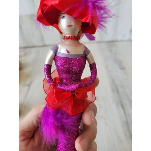 De carlini elegant shopper lady Italian glass vintage ornament purple - Picture 8 of 8